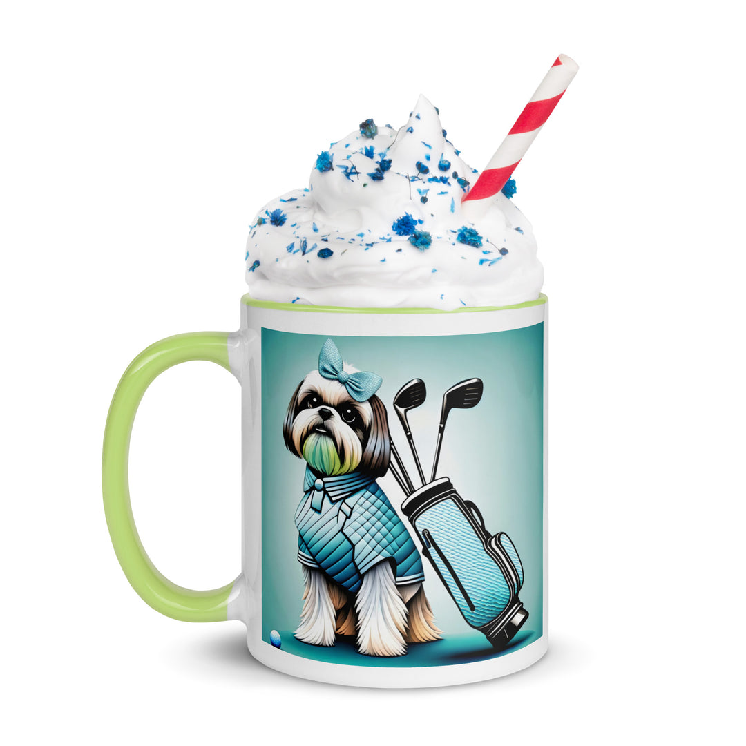 Shih Tzu Golfer- Mug with Color Inside v4