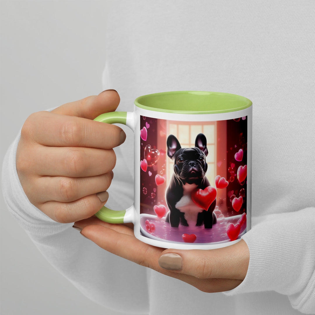 French Bulldog Romantic- Mug with Color Inside v4