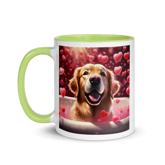 Golden Retriever Romantic- Mug with Color Inside