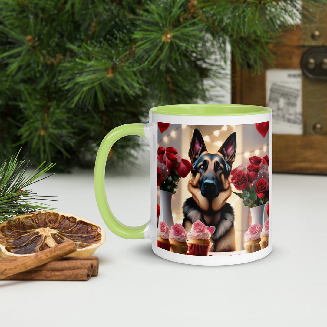 German Shepherd Romantic- Mug with Color Inside v2