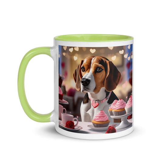 Beagle Romantic- Mug with Color Inside v2