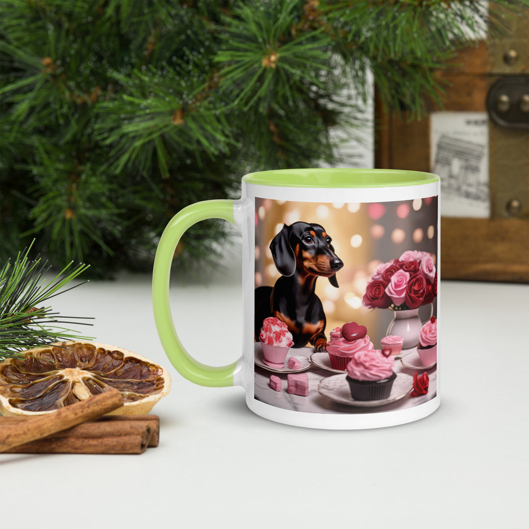 Dachshund Romantic- Mug with Color Inside v2