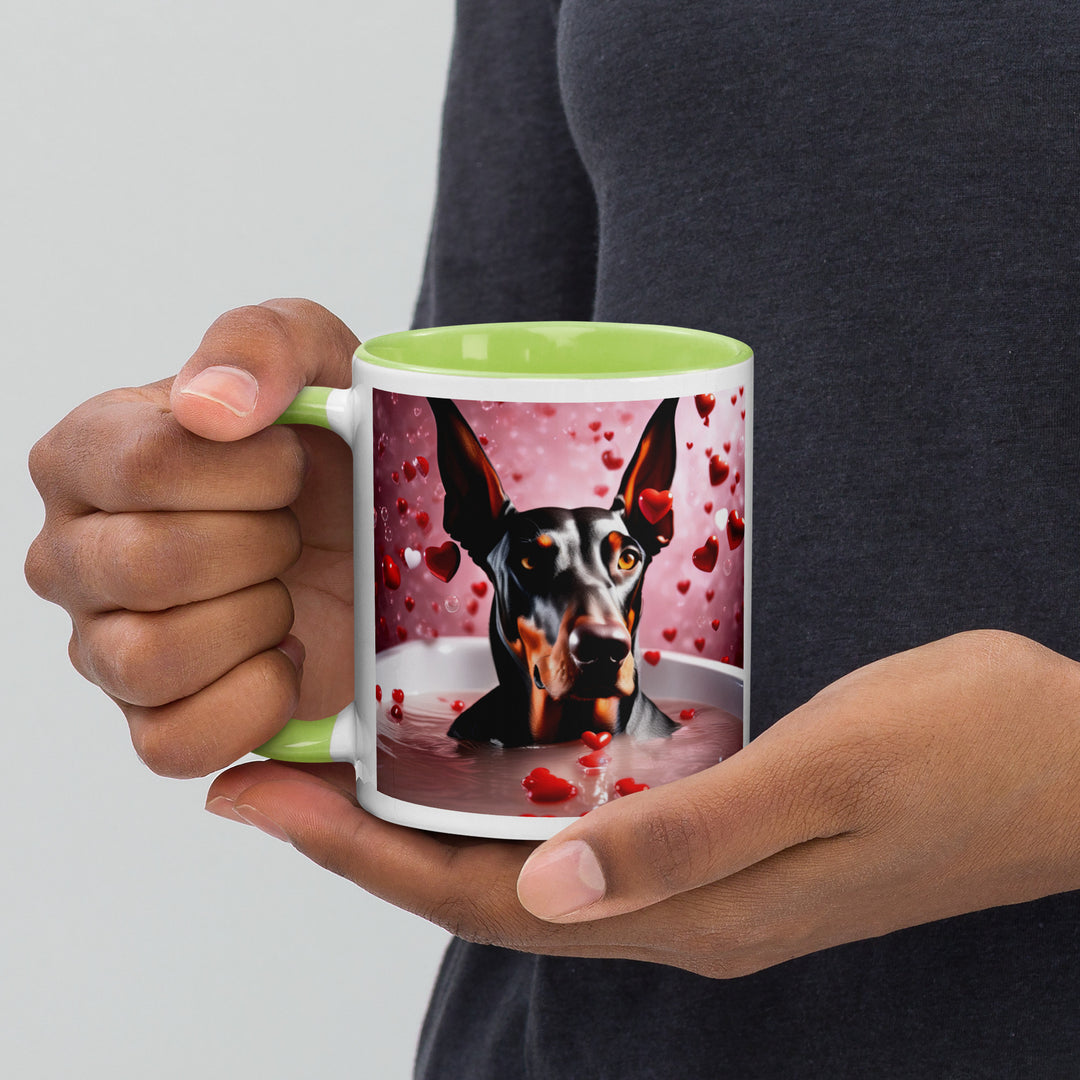 Doberman Pinscher Romantic- Mug with Color Inside v2