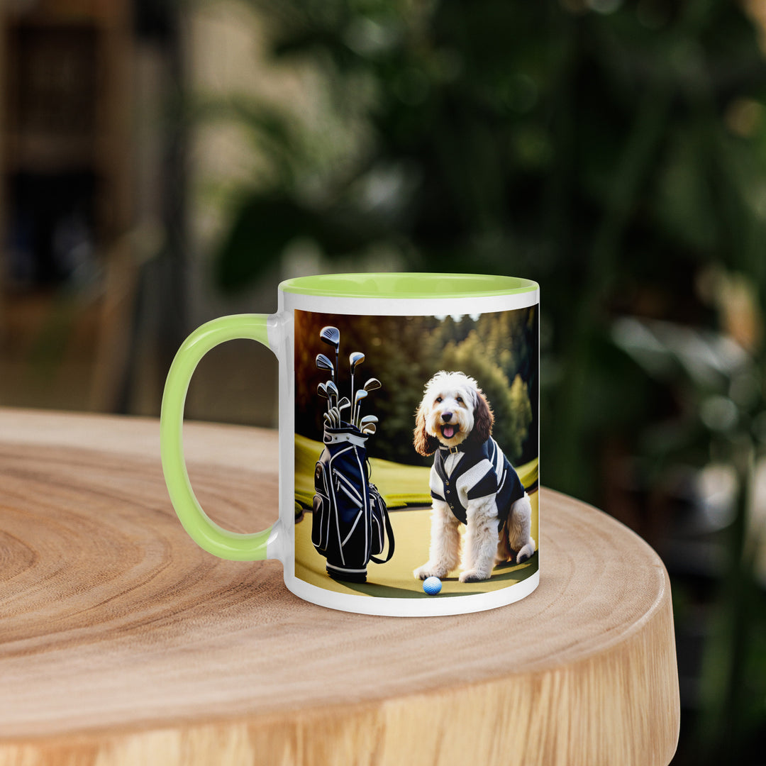 Bernedoodle Golfer- Mug with Color Inside