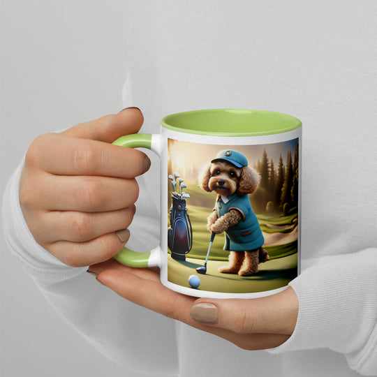 Cavapoo Golfer- Mug with Color Inside v5