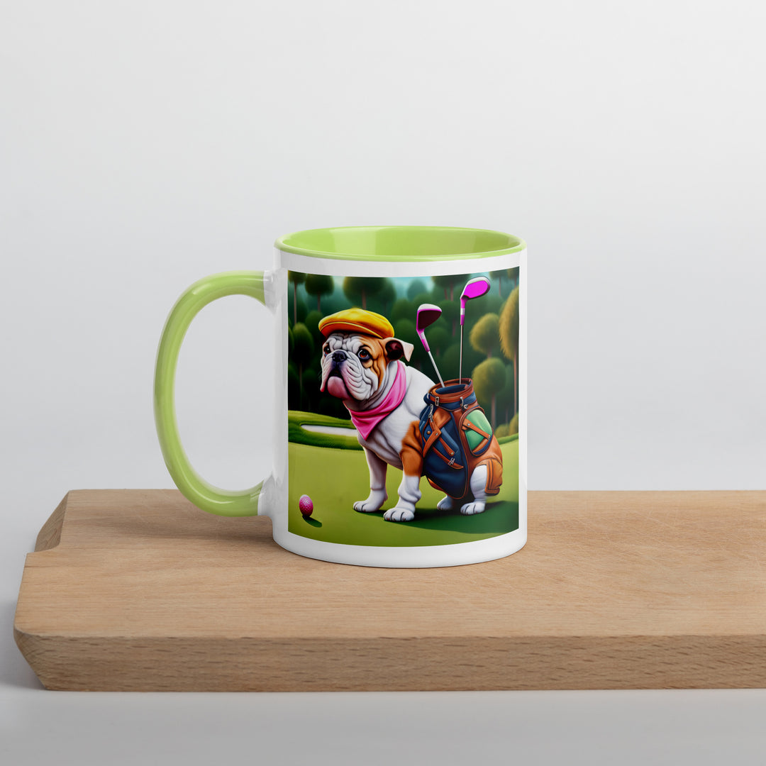 Catahoula Bulldog Golfer- Mug with Color Inside v5