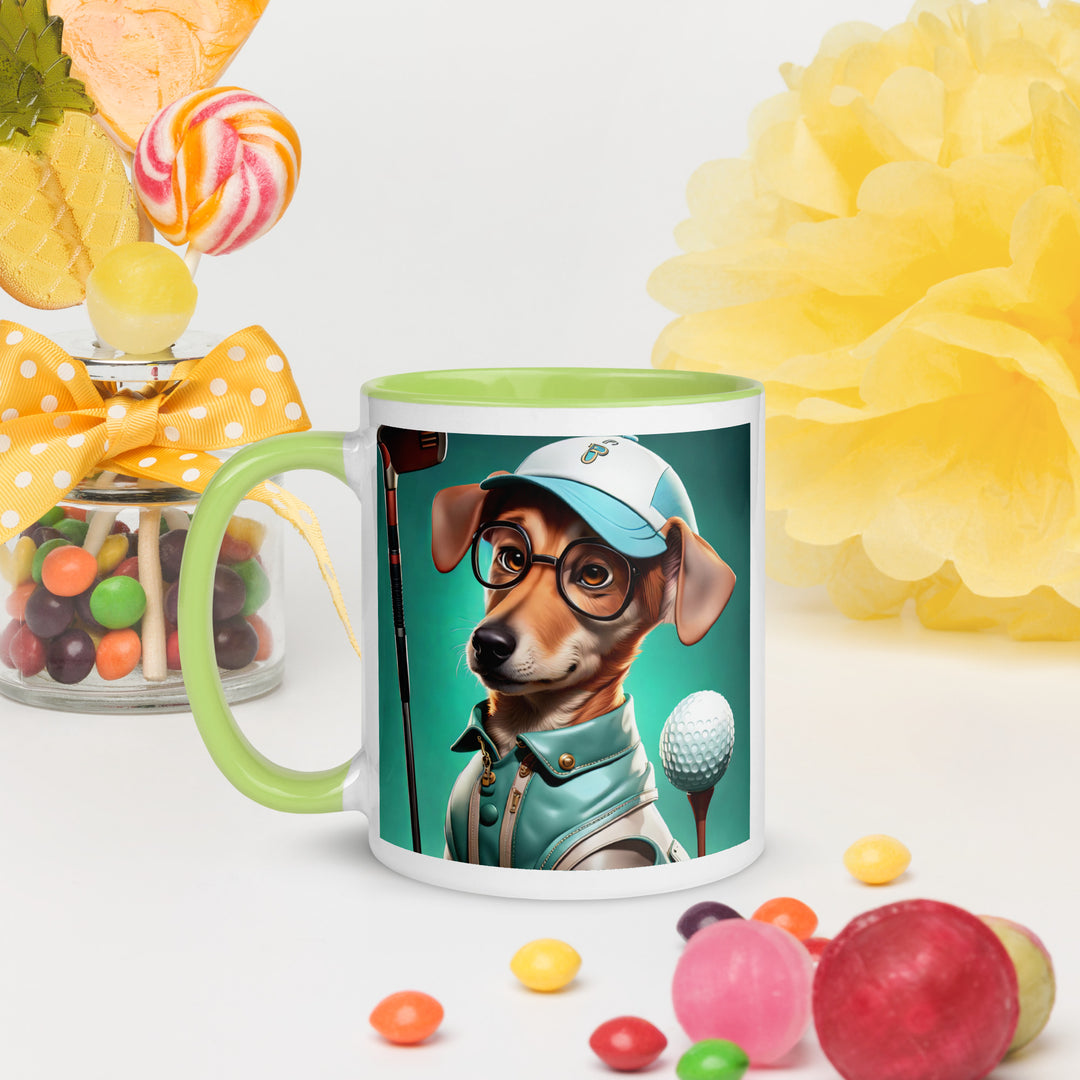 Chiweenie Golfer- Mug with Color Inside v5