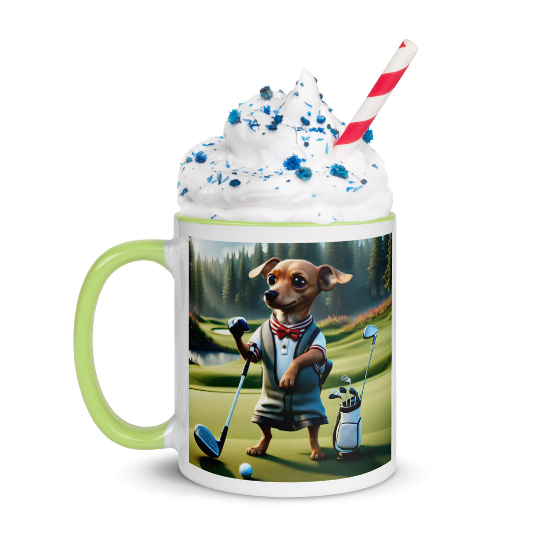 Chiweenie Golfer- Mug with Color Inside v3