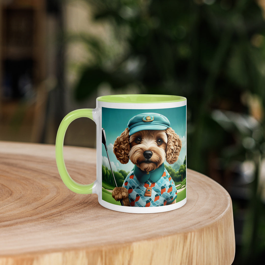 Cockapoo Golfer- Mug with Color Inside v3