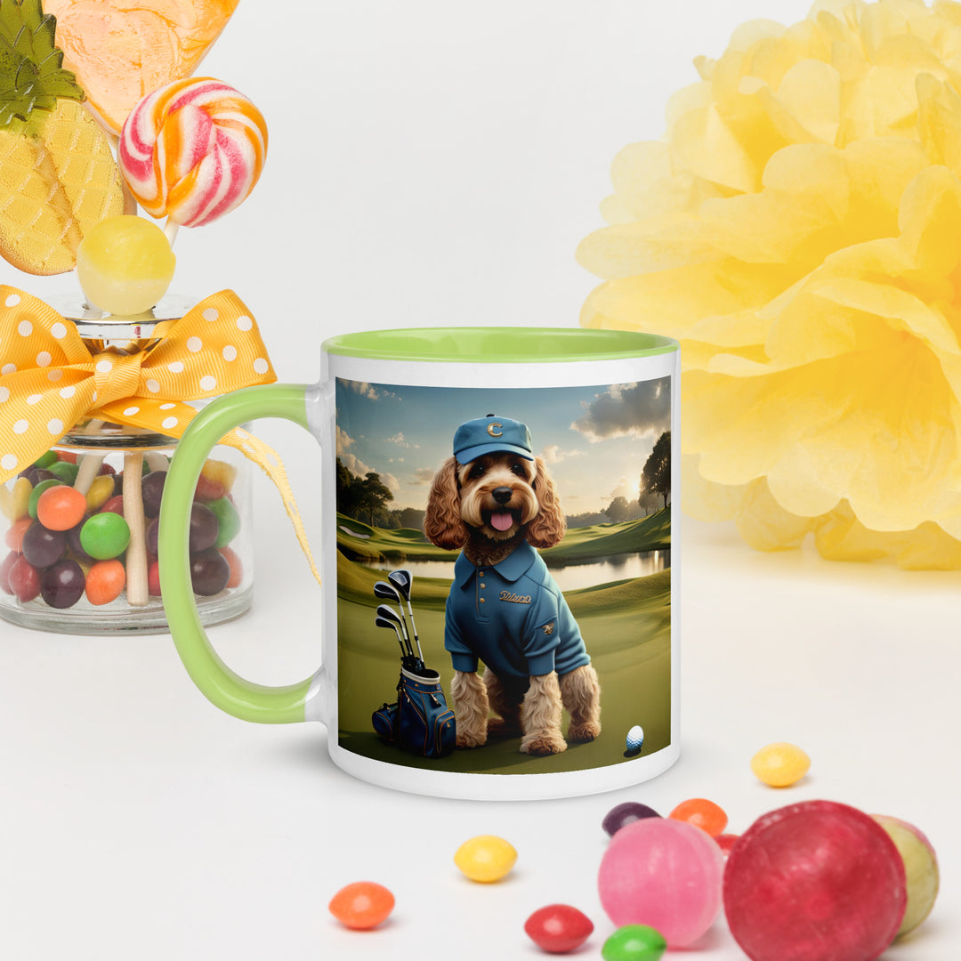 Cockapoo Golfer- Mug with Color Inside v6