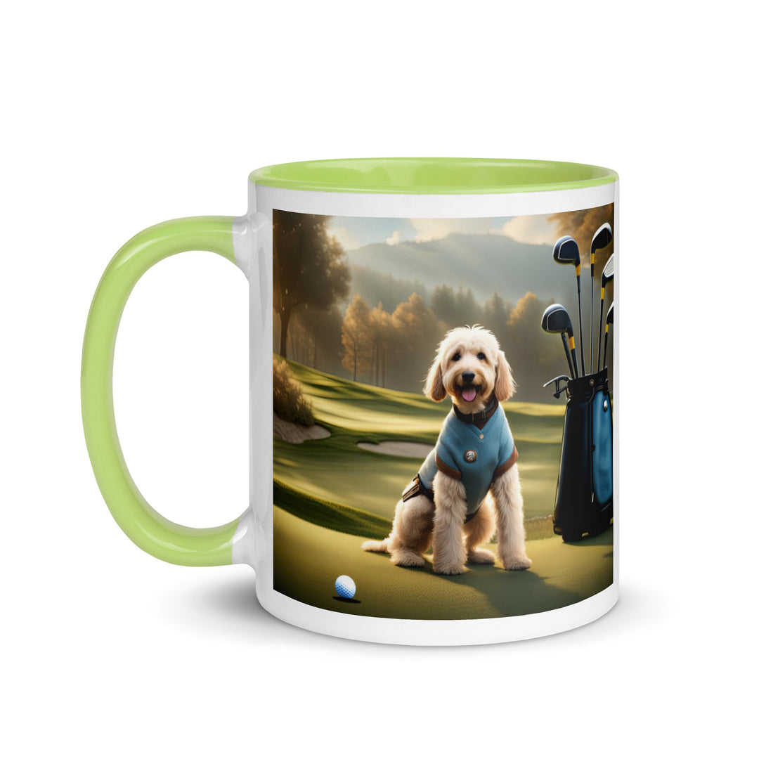 Goldendoodle Golfer- Mug with Color Inside