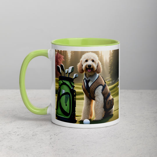 Goldendoodle Golfer- Mug with Color Inside v2