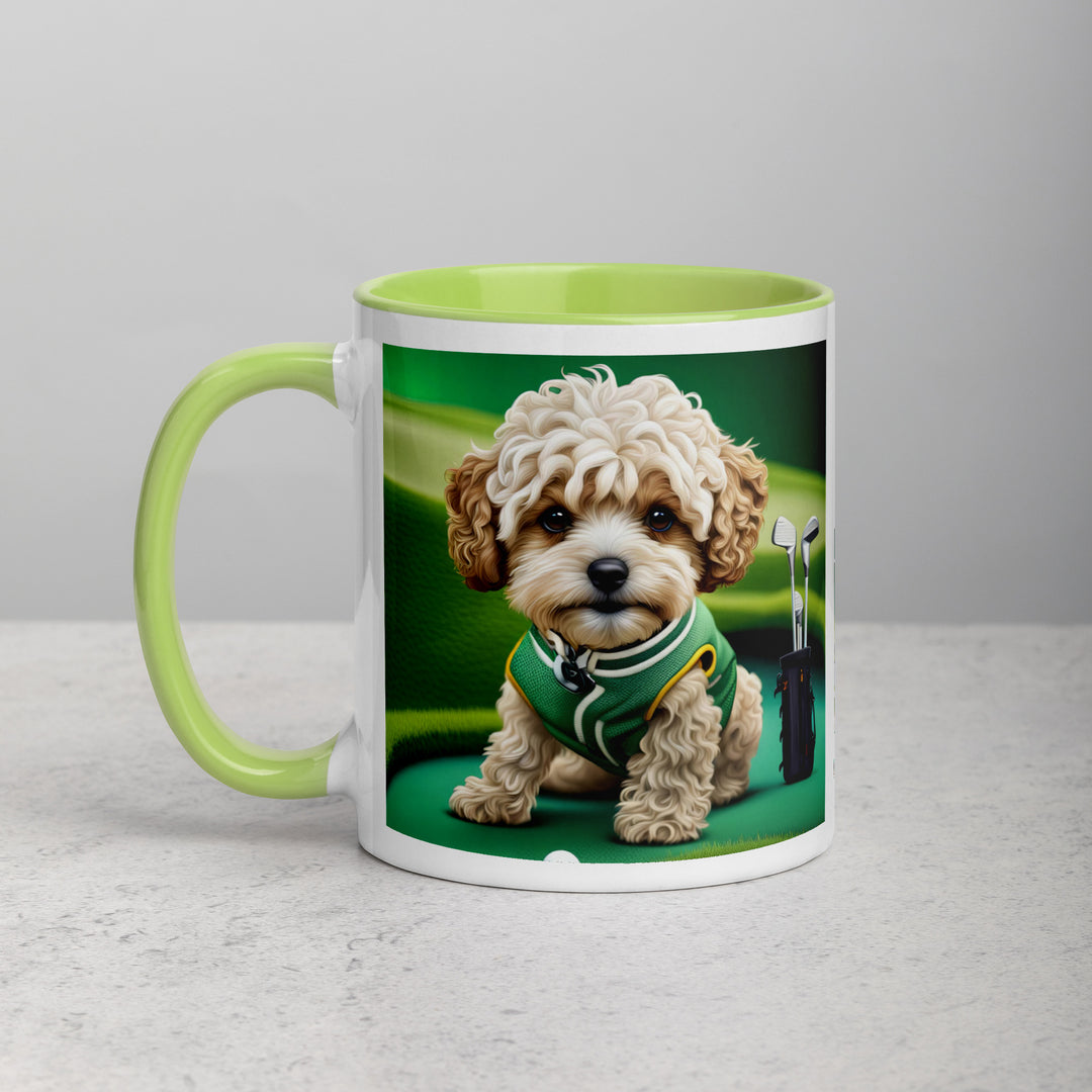 Maltipoo Golfer- Mug with Color Inside v7