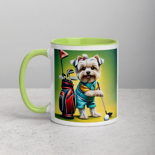 Morkie Golfer- Mug with Color Inside v4