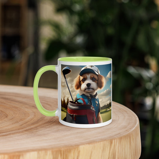 Pekapoo Golfer- Mug with Color Inside v4