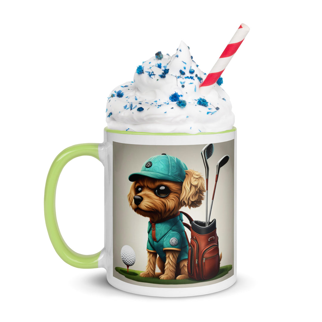 Pekapoo Golfer- Mug with Color Inside v7