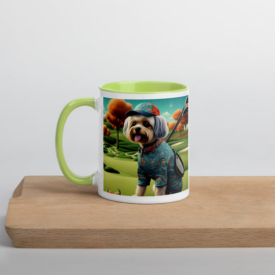 Pekapoo Golfer- Mug with Color Inside v8