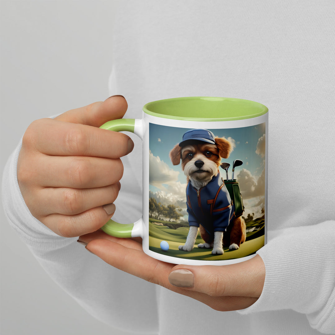 Pekapoo Golfer- Mug with Color Inside v10