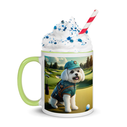 Pekapoo Golfer- Mug with Color Inside v11