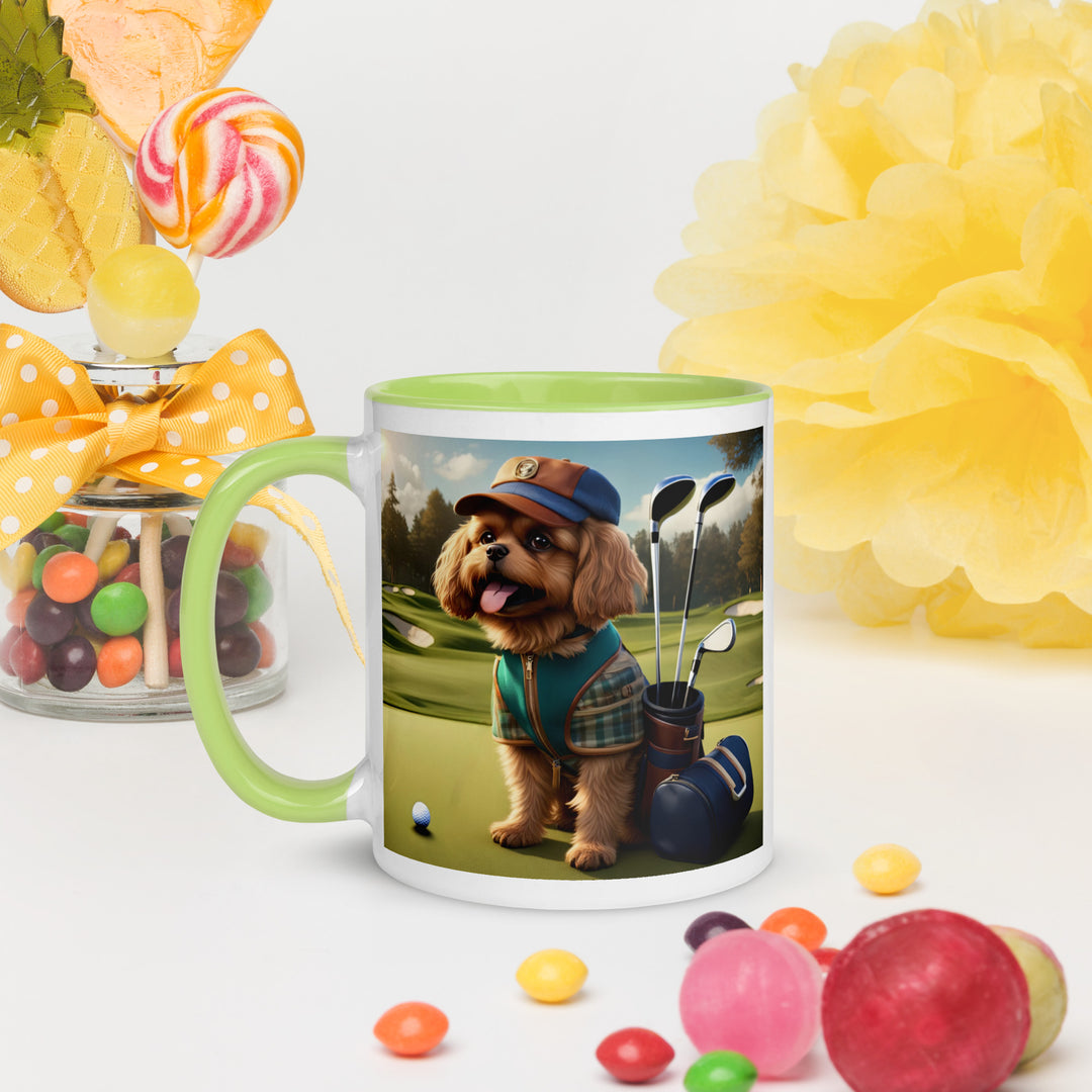 Pekapoo Golfer- Mug with Color Inside v12