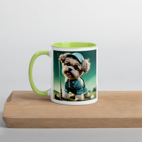 Shih-Poo Golfer- Mug with Color Inside