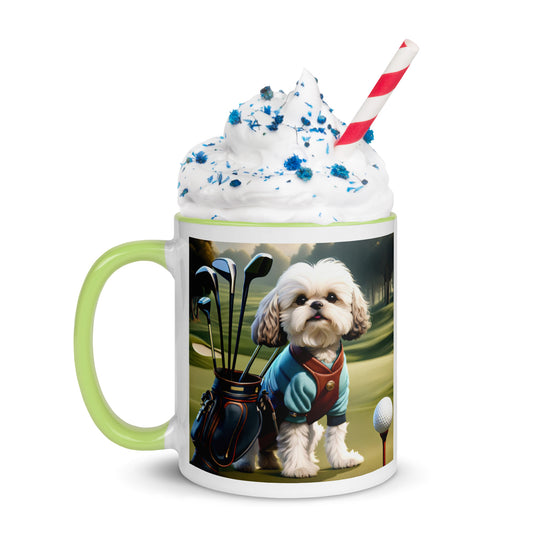 Shih-Poo Golfer- Mug with Color Inside v2