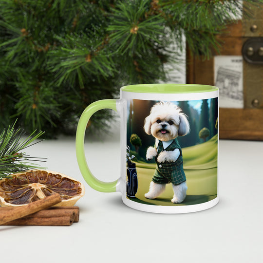 Shih-Poo Golfer- Mug with Color Inside v3