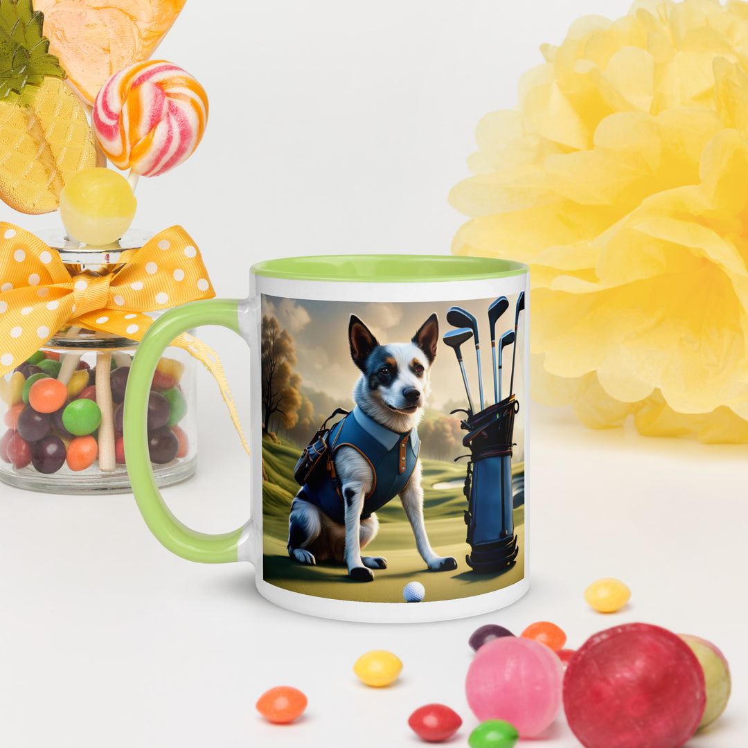 Texas Heeler Golfer- Mug with Color Inside v7