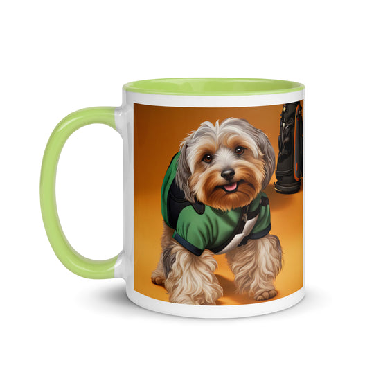 Yorkipoo Golfer- Mug with Color Inside v11