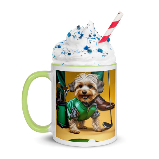 Yorkipoo Golfer- Mug with Color Inside v12