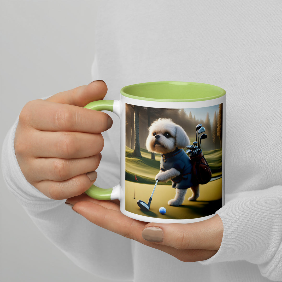 Pugapoo Golfer- Mug with Color Inside v3