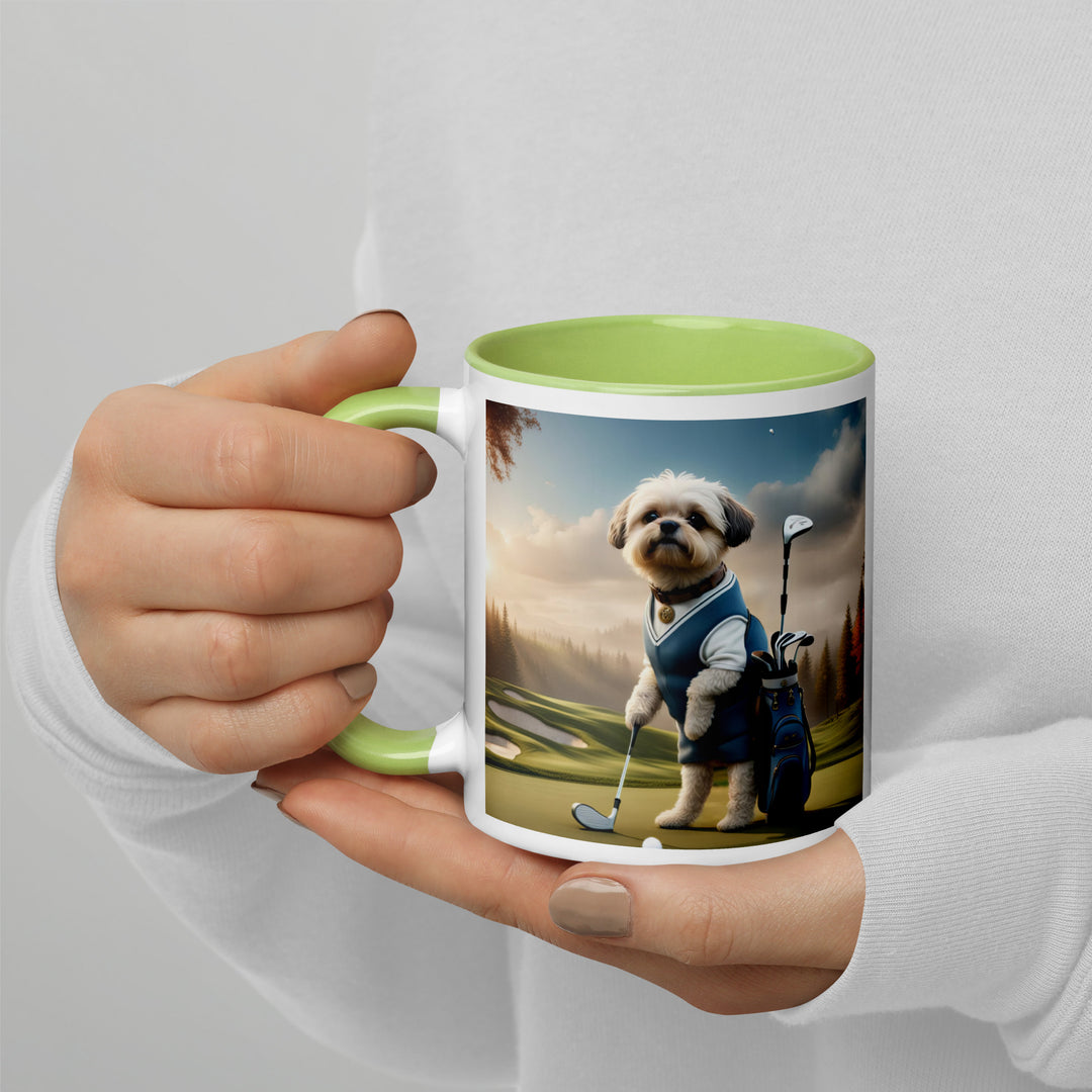 Pugapoo Golfer- Mug with Color Inside v6