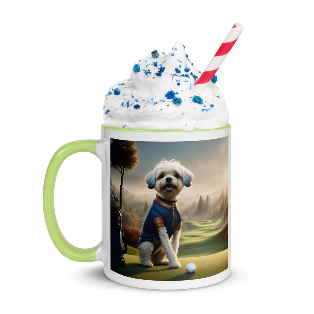 Pugapoo Golfer- Mug with Color Inside v7