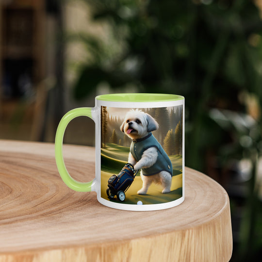 Pugapoo Golfer- Mug with Color Inside v10