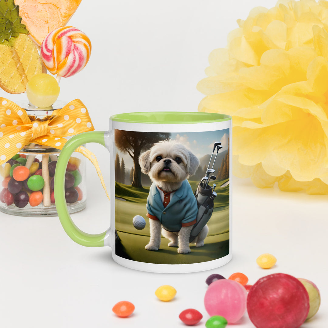 Pugapoo Golfer- Mug with Color Inside v5