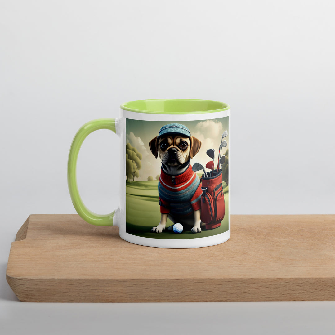 Puggle Golfer- Mug with Color Inside v3