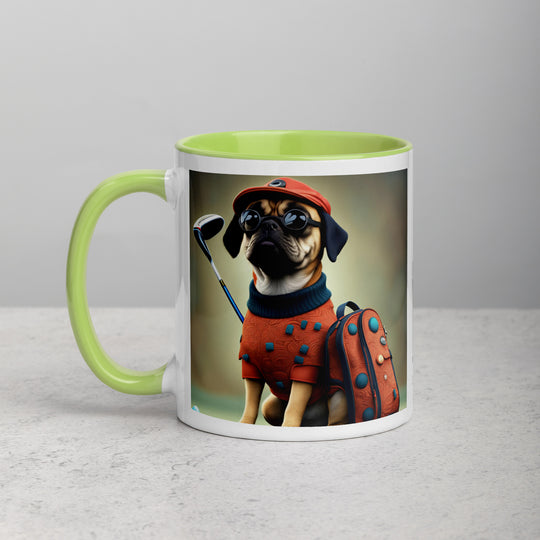 Puggle Golfer- Mug with Color Inside v4