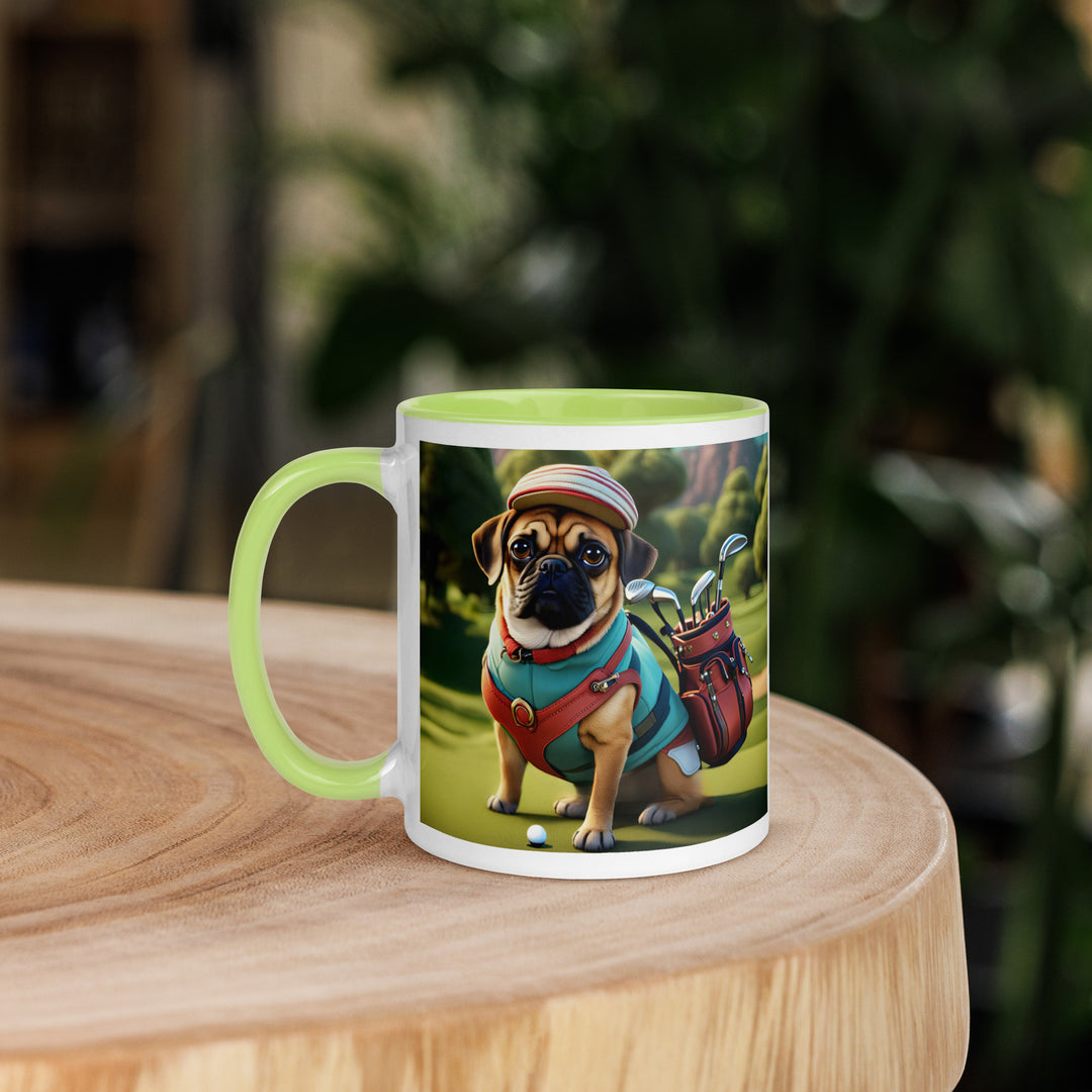 Puggle Golfer- Mug with Color Inside v5