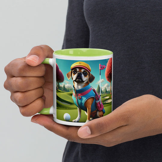 Puggle Golfer- Mug with Color Inside v8