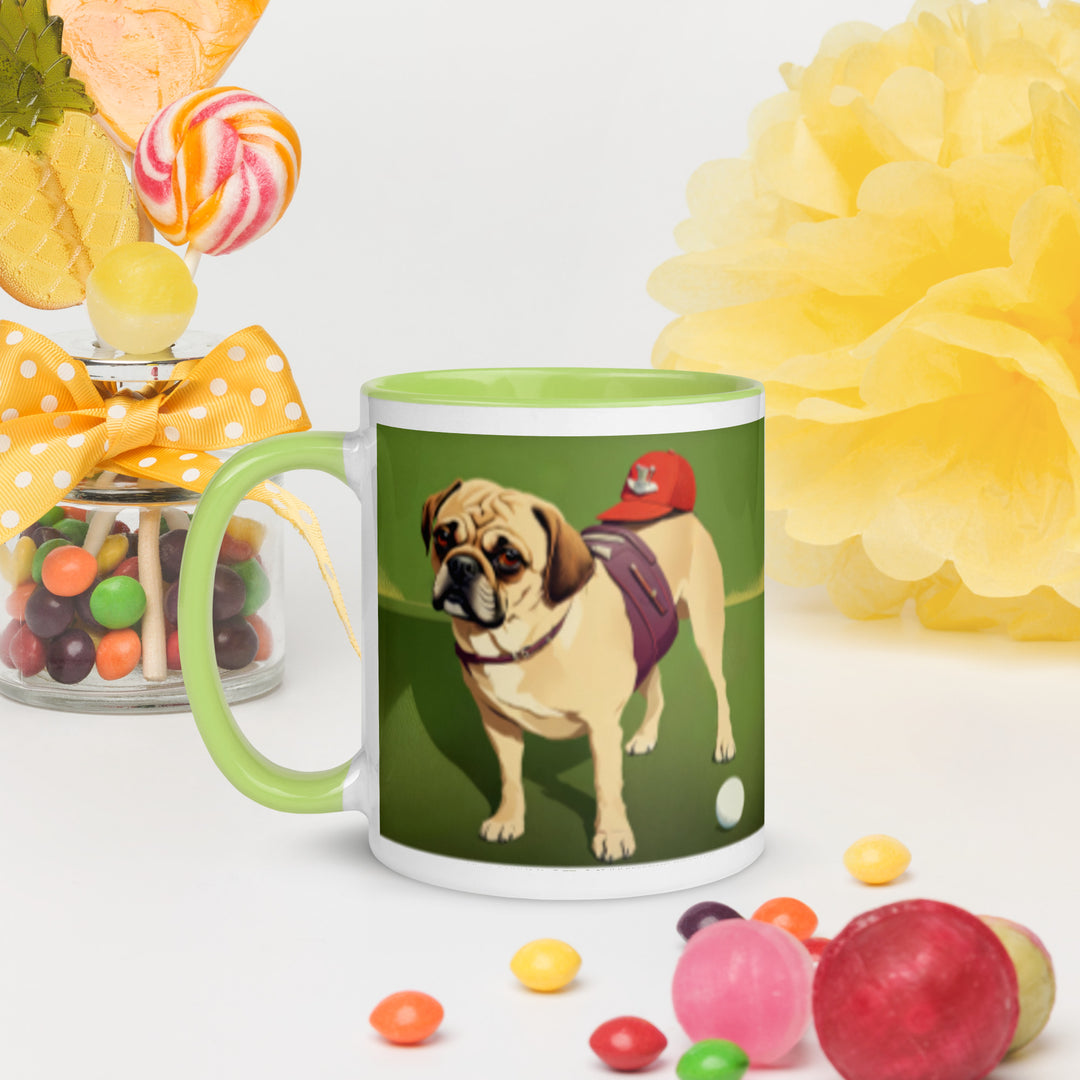 Puggle Golfer- Mug with Color Inside v12