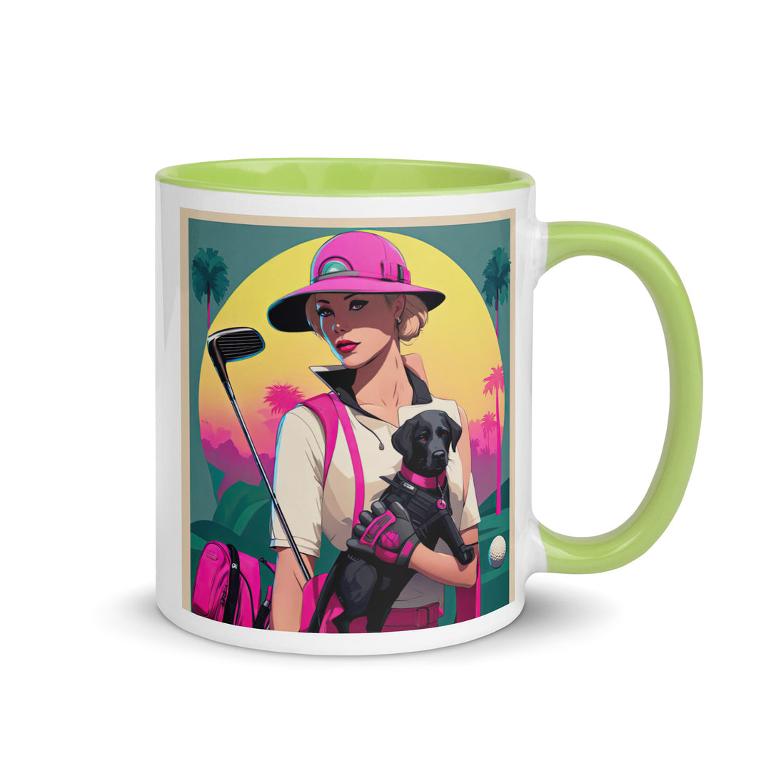 Mug with Color Inside-Labrador Retriever Golfer