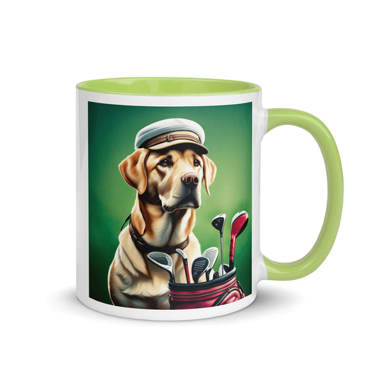 Mug with Color Inside-Labrador Retriever Golfer V2