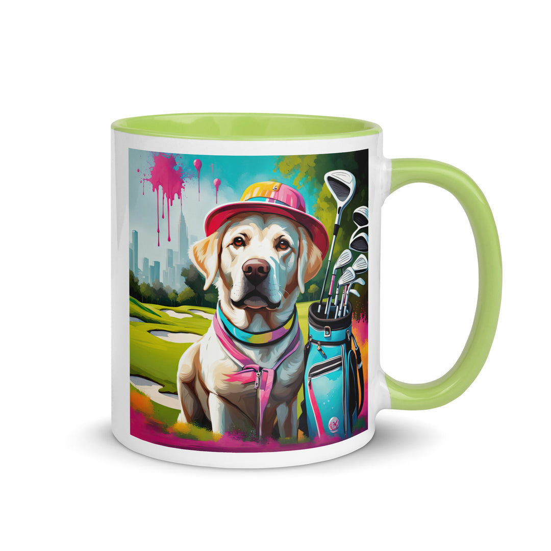 Mug with Color Inside-Labrador Retriever Golfer v9