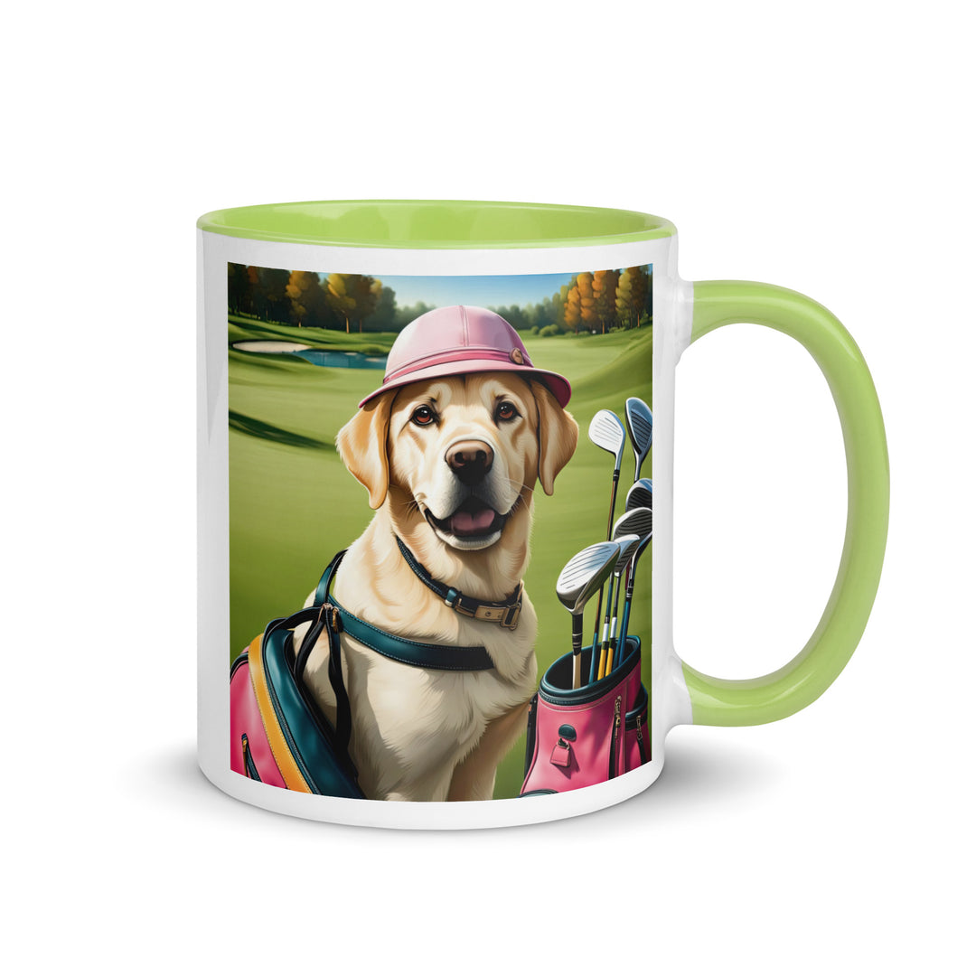 Mug with Color Inside-Labrador Retriever Golfer V10