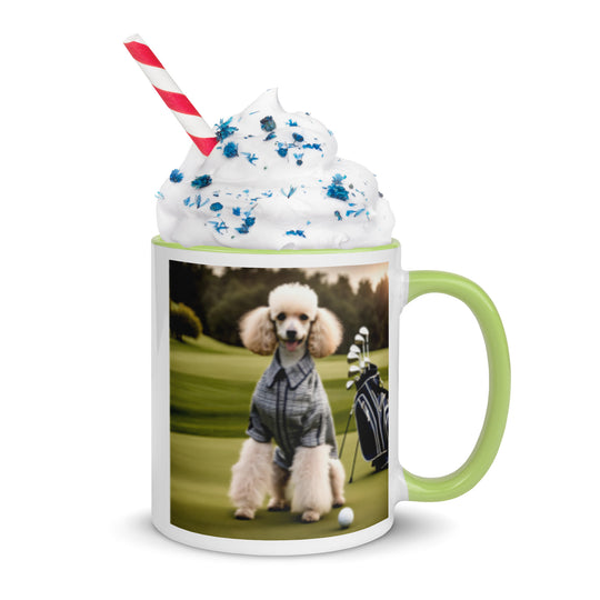 Poodle Golfer- Mug with Color Inside v2