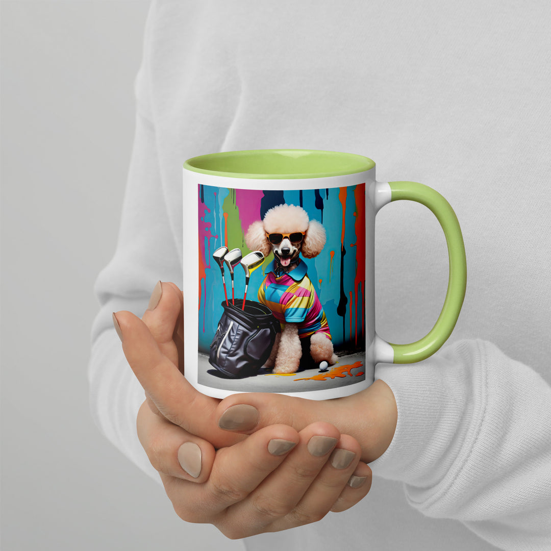 Poodle Golfer- Mug with Color Inside v3