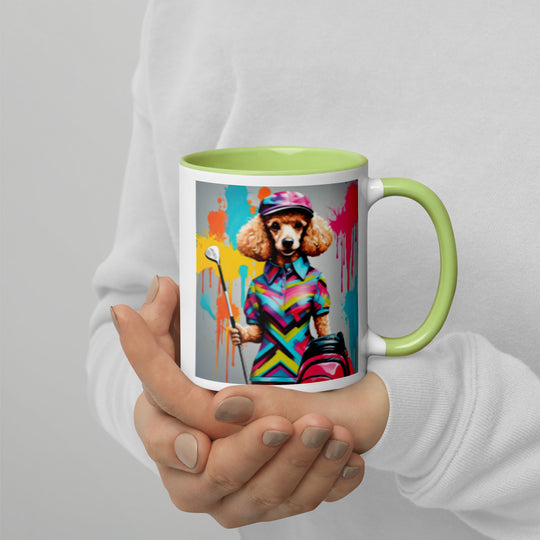 Poodle Golfer- Mug with Color Inside v4