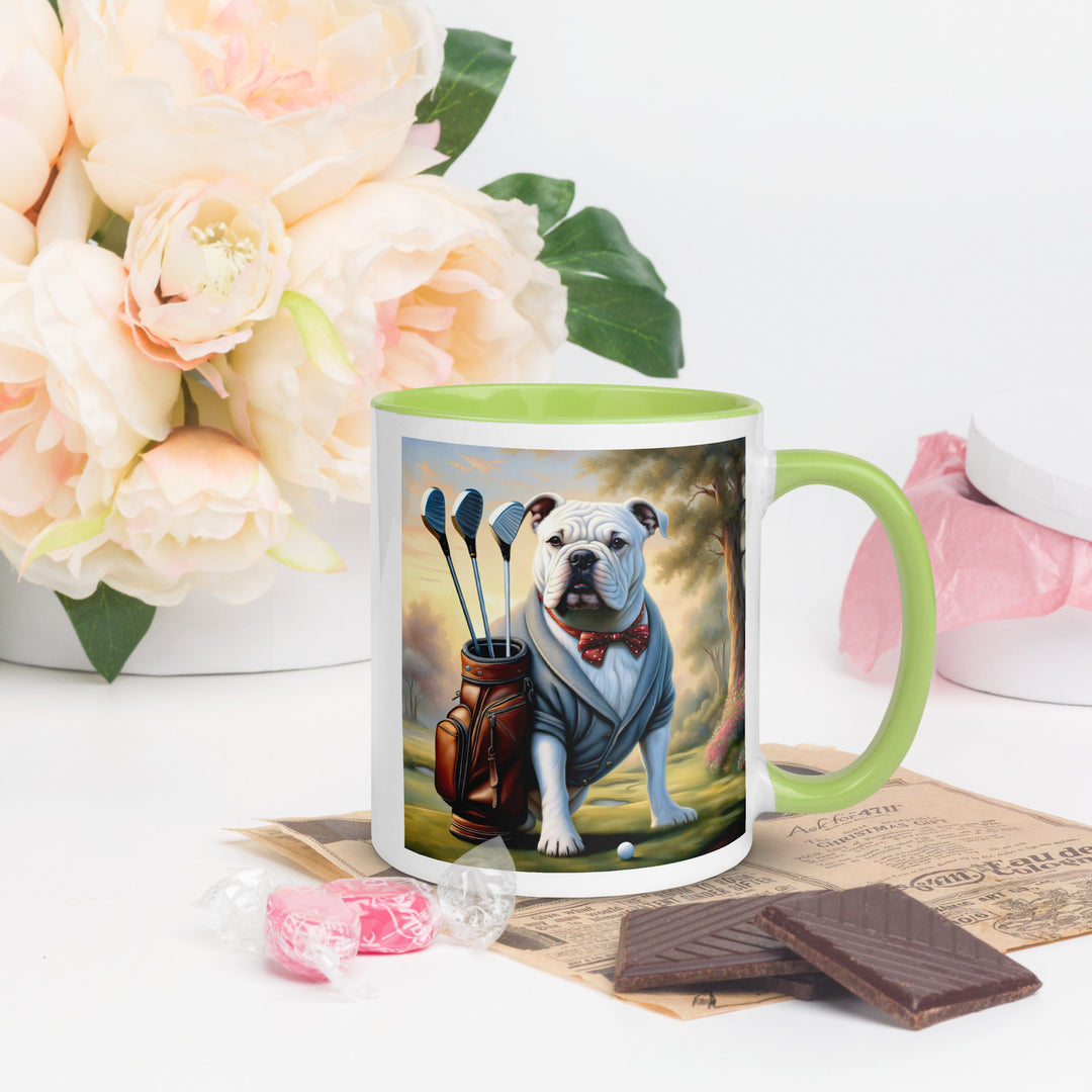 Bulldog Golfer- Mug with Color Inside