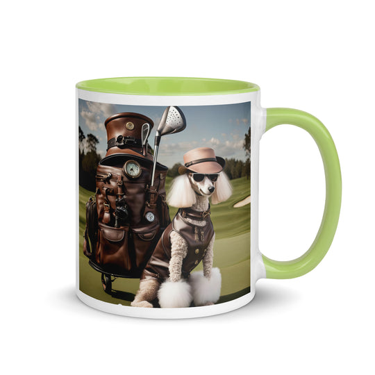 Poodle Golfer- Mug with Color Inside v6
