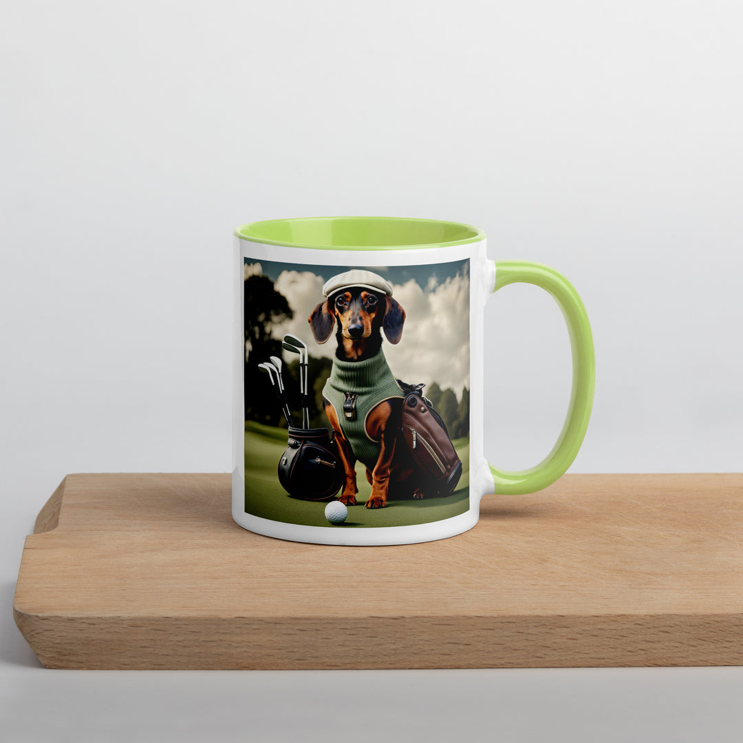 Dachshund Golfer- Mug with Color Inside